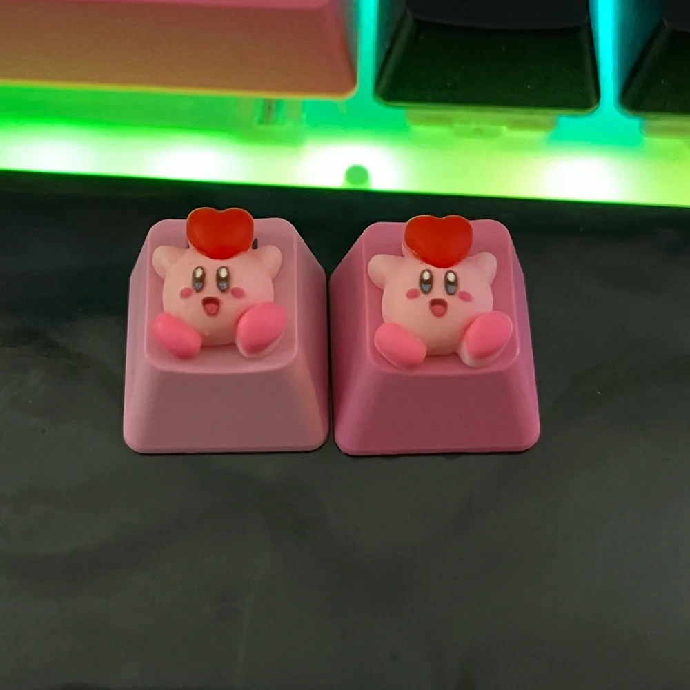 Cute Pink Anime Artisan Keycap heart, for OEM Switches